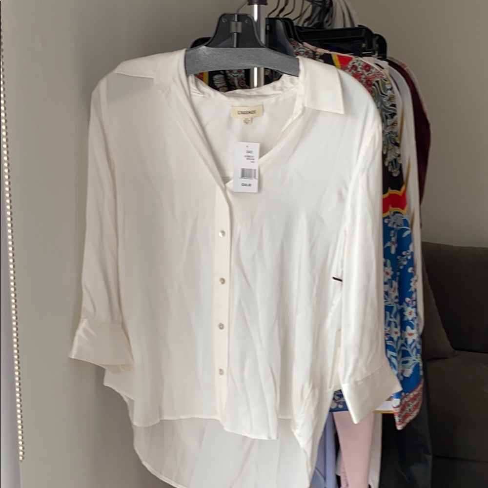 L’agence 3/4 length sleeve, button-down blouse.